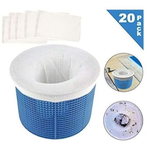 Chaussette filtrante Piscine,Chaussettes de Skimmer de Piscine,Panier filtrant Piscine,Pool Skimmer Socks,Panier d'écumoire de Piscine (20) (1/5)