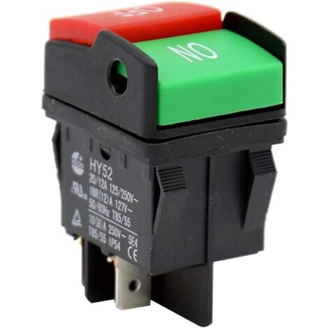 Interrupteur de sécurité HY52 pour équipements bipolaires, léger, industriel, accessoires 4 pôles, machine à laver, outil, bouton-poussoir électrique durable pour appareils mécaniques (1/4)