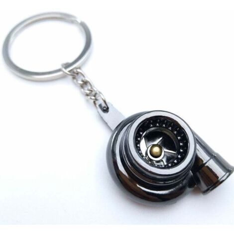 Porte-clés en métal pour voiture, clé turbo sonore, roulement à billes rotatif