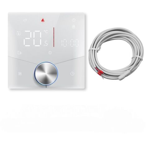 Thermostat intelligent pour chauffage électrique au sol/chaudières à gaz, commande vocale à distance, contrôleur de température Wifi programmable avec molette de réglage (chaudière à gaz (1/4)