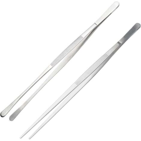 Pince Cuisine,Pince Cuisine INOX,Pince Cuisine Grande,Pince Precision Cuisine,Pince Épiler Cuisine,Pinces à Barbecue pour La Cuisson,Pince Plate Cuisine,2 Pièces,30cm (1/4)