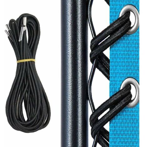 Lot de 4 cordons élastiques universels de rechange pour chaise Zero Gravity - Kit d'outils de réparation pour chaises longues, chaises de jardin, fauteuils inclinables, chaises anti-gravité - Noir-Fei (1/5)