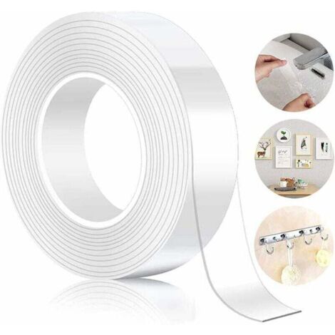 Ruban Adhésif Nano Réutilisable, Nano Tape,Ruban Adhésif Lavable Sans Traces,Multifonctionnel Traceless Double Face, Adhésif Anti-Slip Pour Verre, Plastique, Bois, Métal, Papier, Etc. (1/4)