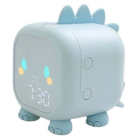 Dessin animé dragon réveil lampe en silicone réveil intelligent bleu clair (1/5)