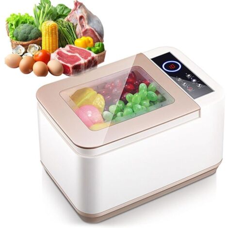 Machine de Détoxification des Légumes, Machine À Laver Automatique des Fruits Et Légumes de 10L avec Écran D'affichage LCD, Pipe de Vidange Intégrée, Puits de Lumière Visible, pour Aliments Crus