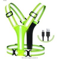 Gilet réfléchissant LED équipement de course, équipement de course réfléchissant haute visibilitéGilet de course réfléchissant gilet de course lumineux rechargeable pour la marche, la course à pied, l