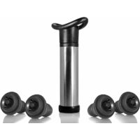 Pompe à vin Pompe à vide en acier inoxydable Wine Saver Utilisée pour la conservation du vin, la pompe à vin est utilisée pour éliminer l'air et la conservation du vin sous vide, avec 4 bouchons-Fei Y