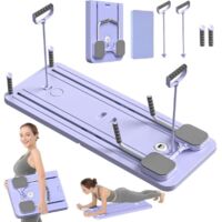 5 en 1 Planche Pilates,Ensemble Pilates Reformer, planche Pilates Reformer pliable multi-usages pour la maison, coulissante
