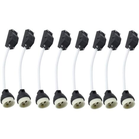 Packung mit 10 GU10-Keramikfassungen mit Kabelanschluss, 2A 250V GU10-Sockeladapterfassung mit isoliertem Kabel für GU10-LED-Lampen, Energiesparlampen, Halogenlampen, Einbauleuchten (1/4)