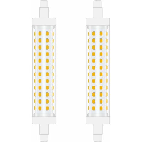 118-mm-R7S-LED-Lampe, 10 W, Kaltweiß (6000 K), doppelseitiger linearer Strahler, Ersatz für 100-W-Halogenlampen, ideal für Schlafzimmer und Badezimmer, nicht dimmbar, 2 Stück (1/4)