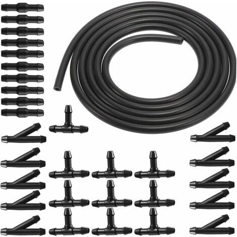 3 m schwarzer Scheibenwaschschlauch-Reparatursatz, Scheibenwaschanlagenschlauch, Kfz-Schlauch, isolierter Schlauch, universeller Scheibenwaschanlagenschlauch mit 3 m Schlauchverbinder (1/4)
