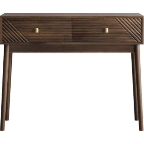 Bureau / Console de style Mid-Century Modern avec tiroirs — Table d'appoint rétro avec étagères ouvertes — Table de canapé moderne pour salon, hall d'entrée et couloir