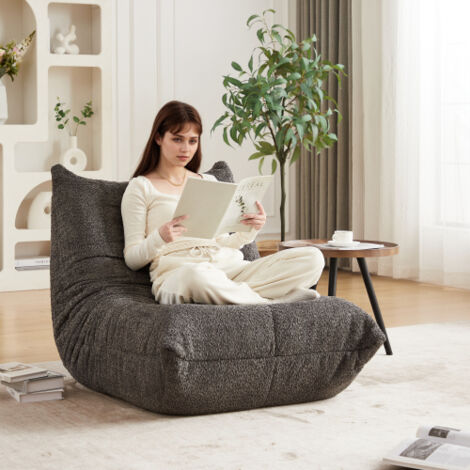 Canapé Togo en chenille, fauteuil de sol, fauteuil d'appoint sans accoudoirs, canapé pouf, fauteuil de détente style Togo avec mousse à mémoire de forme — Canapé de sol confortable pour salon, chambre (1/5)