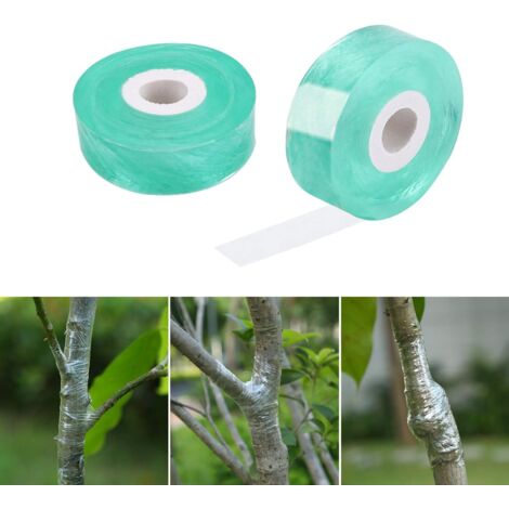 Ruban de Greffage Biodégradable 2 Pièces (2cm x 100m) - Auto-Adhésif, Étirable et Écologique pour Greffe d'Arbres et Jardinage - Vert (1/4)