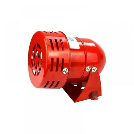 Sirène Alarme 220V Puissant à Exterieure, Sirene Alarme 120dB,Rouge Moteur Conduit Sirène Métal Corne Industrie Bateau Alarme (1/4)