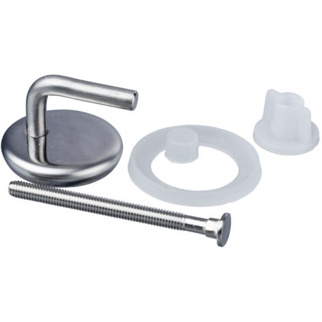 WENKO Patin abattant WC, pièce détachée pour abattant WC Malaga et Bergamo WENKO, Kit de 8 fixations pour abattant WC, acier inoxydable, brillant