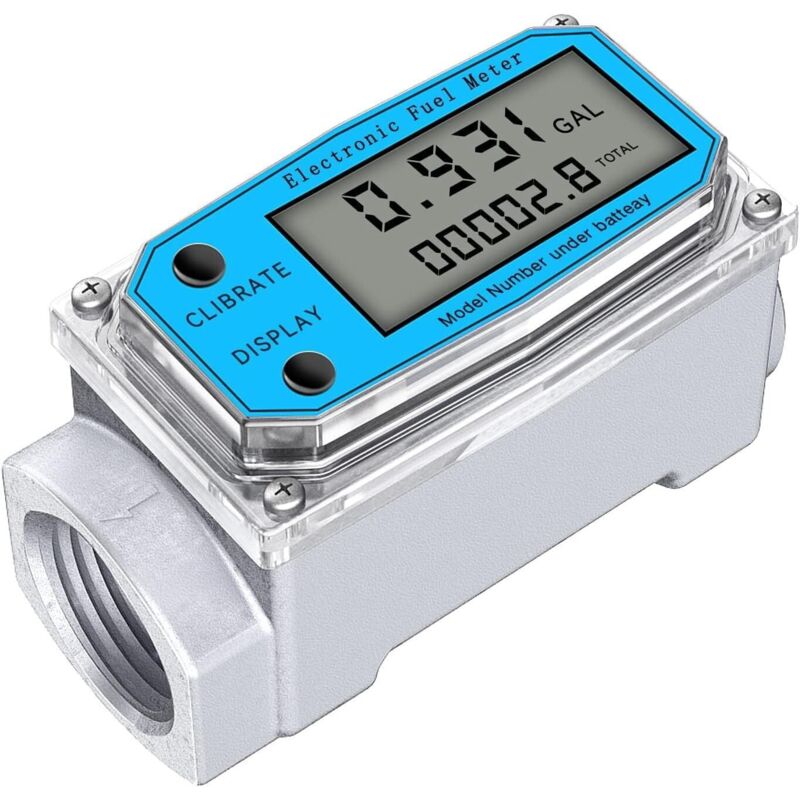 Mini débitmètre numérique à turbine 15-120 l/min 3,8 cm