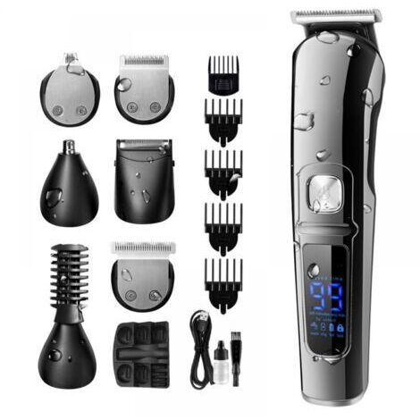 Tondeuse Cheveux Professionnelle Tondeuse Barbe Pour Hommes Tondeuse de Précision Imperméable Multifonctionnele 6 en 1