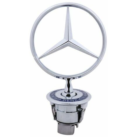 Insigne logo capot Mercedes Benz 44mm – Compatible W124 W202 W203 W208 W210 – Matériaux haute qualité – Insigne monté sur ressort