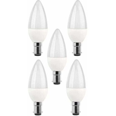 5 packs d'ampoules LED B15, ampoule incandescente 5 W, 220V 270 lm, lumière du jour 3000 K, ampoule B15 à culot baïonnette, [class
