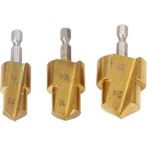Jeu de 3 forets alésoirs pour tuyaux en PVC, alésoir robuste pour tuyaux en plastique PVC, extenseur pour tuyaux en PVC PPR