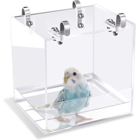 Sollbry Baignoire pour oiseaux avec crochets de suspension pour petits oiseaux, perroquets, inséparables, canaris(131113CM)