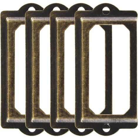 30pcs étiquettes de bibliothèque en métal bronze rétro, support de cadres d'étiquettes de tiroir de fichiers, armoire à vis, porte-étiquettes de carte de nom d'étiquette d'étagère (70 mm x 33