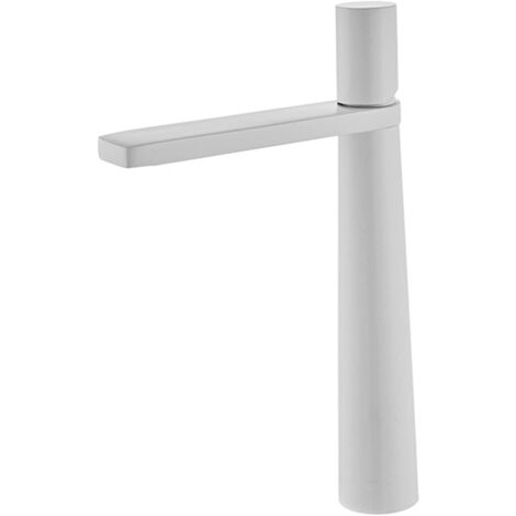 Shmshng – Robinet de salle de bain monotrou en laiton massif – Finition blanche – Économie d'eau 30% – Poignée antidérapante – Installation facile