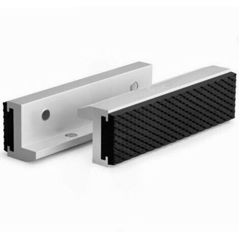 Mors de protection pour étau, Mors doux pour étau 125 mm, Alliage d'aluminium + Caoutchouc, Magnétique