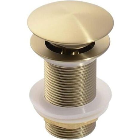 Bonde de Lavabo Bouchon de vidange Pop-Up for lavabo de Salle de Bains, en Or brossé, Noir Mat, Blanc, Or Rose, Or, Chrome, Accessoires de lavabo (Color : Brushed Gold no Hole)