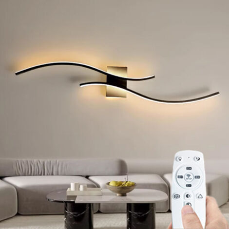 Bande lumineuse LED à ondes longues, applique murale 60 cm, intensité variable en continu, avec télécommande + fonction vocale