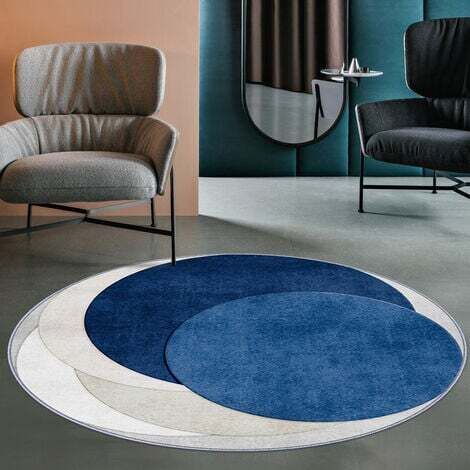Tapis shaggy 120 x 120 cm – Antidérapant – Polyester 100% – Hauteur 6 mm – Pour zones à fort trafic – Style contemporain – Merkmak