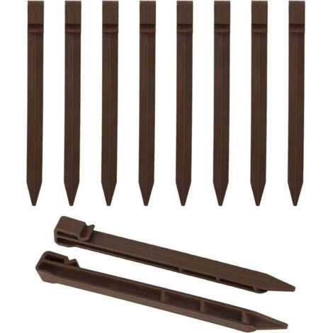 Lot de 20 piquets d'ancrage au sol en plastique de 24 cm - Piquets d'ancrage au sol - Piquets d'ancrage de jardin - Piquets de fixation pour bordure de jardin, terrasse, tente