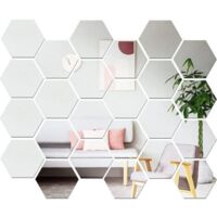 COUXILY Lot de 10 miroirs autocollants rectangulaires HD sans cadre de 15x23 cm, miroirs muraux pour chambre à coucher, salle de sport à domicile (finition fine, 10 pièces