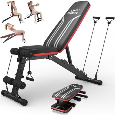 FLYBIRD Panca Palestra Multifunzione, Panca Regolabile con 8 Angoli e 3 Altezze dei Piedi, Capacità 300318 kg, Piana/Inclinata/Declinata/Verticale per Allenamenti a Corpo Intero a Casa e in Ufficio