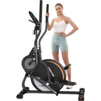 YOSUDA Ellittica da casa professionale, 3 in 1 (Ellittica + Pedaliera + Stairmaster), 16 Livelli di Resistenza, Volano da 8 kg, Resistenza Magnetica Ultra Silenziosa, Inclinazione di 45°, Monitor LCD