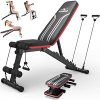 FLYBIRD Panca Palestra Multifunzione, Panca Regolabile con 8 Angoli e 3 Altezze dei Piedi, Capacità 300318 kg, Piana/Inclinata/Declinata/Verticale per Allenamenti a Corpo Intero a Casa e in Ufficio