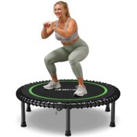Mini Trampolino BCAN per adulti, portata 204/249 kg, pieghevole, diametro 102/122 cm, con elastici in gomma, stabile e silenzioso, per interno ed esterno (BT2 senza maniglia)
