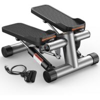 Sportsroyals Stepper Fitness 3in1 Mini Stepper Fitness Casa con Bande di Resistenza + Monitor LCD, 150 kg