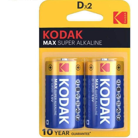 Batteria Kodak Max Super Dx2 1.5V Alkaline LR20 Confezione 2PZ Pile30952843 (1/2)