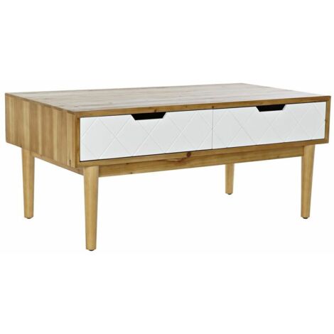 Tavolino da caffè moderno - Marca - 105 cm - Legno massello - 2 cassetti pratici (1/5)