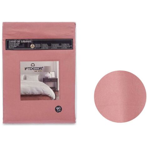 Set copripiumino - Gift Decor - Rosa - 90x190 cm - 3 pezzi - Sintetico