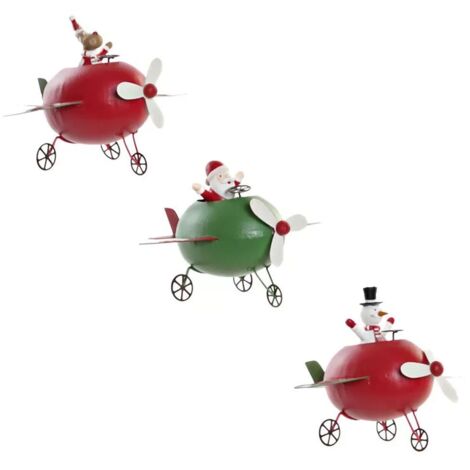Decorazione di Natale - DKD Home Decor - Renna in metallo - Set di 3 - Multicolore - 19 x 14 x 13 cm (1/5)