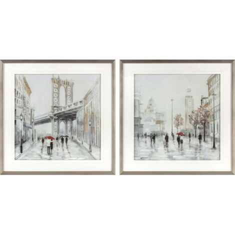 Cornice - DKD HOME DECOR - Standard - Beige e grigio - Tela - 69,5 x 69,5 cm (1/3)