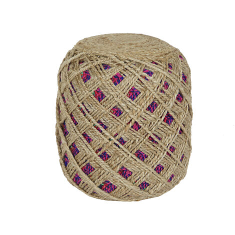 Poggiapiedi - HOME ESPRIT - Multicolore - Juta - 40 x 40 x 45 cm - Soggiorno (1/4)