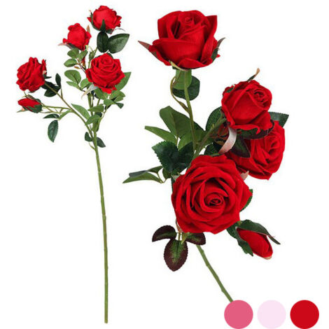 Ramo di 5 rose - Rosa 112994 - Bianco - 60 cm - Diam. 8 cm (1/3)