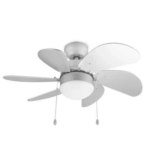 Ventilatore a soffitto con 6 Pale Diametro 76cm Potenza 50W con Luce Bianca (1/5)