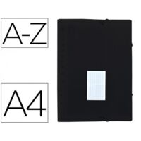 Carpeta liderpapel clasificador fuelle polipropileno din a4 negro opaco 13 departamentos