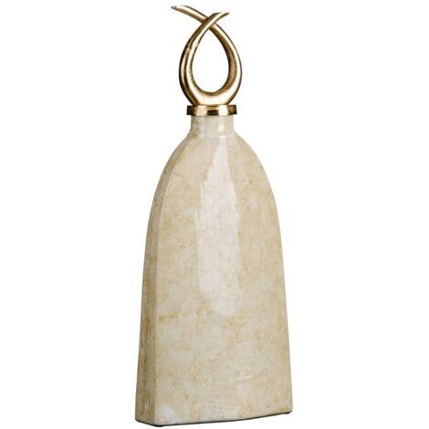 Jarrón - Decorativo - 24 x 13 x 64 cm - Vidrio Dorado - Metal Blanco - Estilo Contemporáneo (1/4)