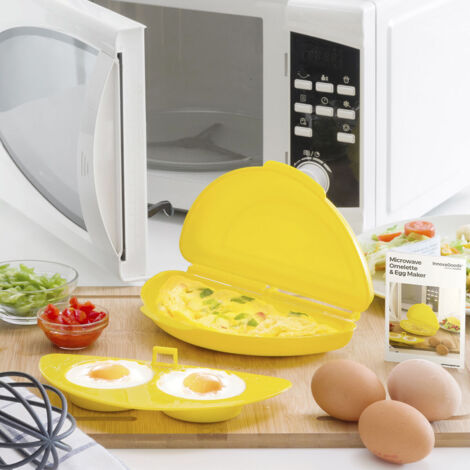 InnovaGoods® tortilleras, recipiente para cocinar tortillas y huevos en microondas, Material Polipropileno, Color Amarillo (1/5)